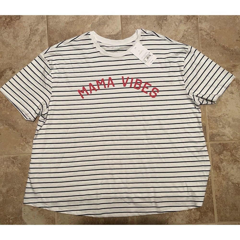Ingrid + Isabel Short Sleeve Graphic Maternity T-Shirt "MAMA VIBES" Size XXL NWT
